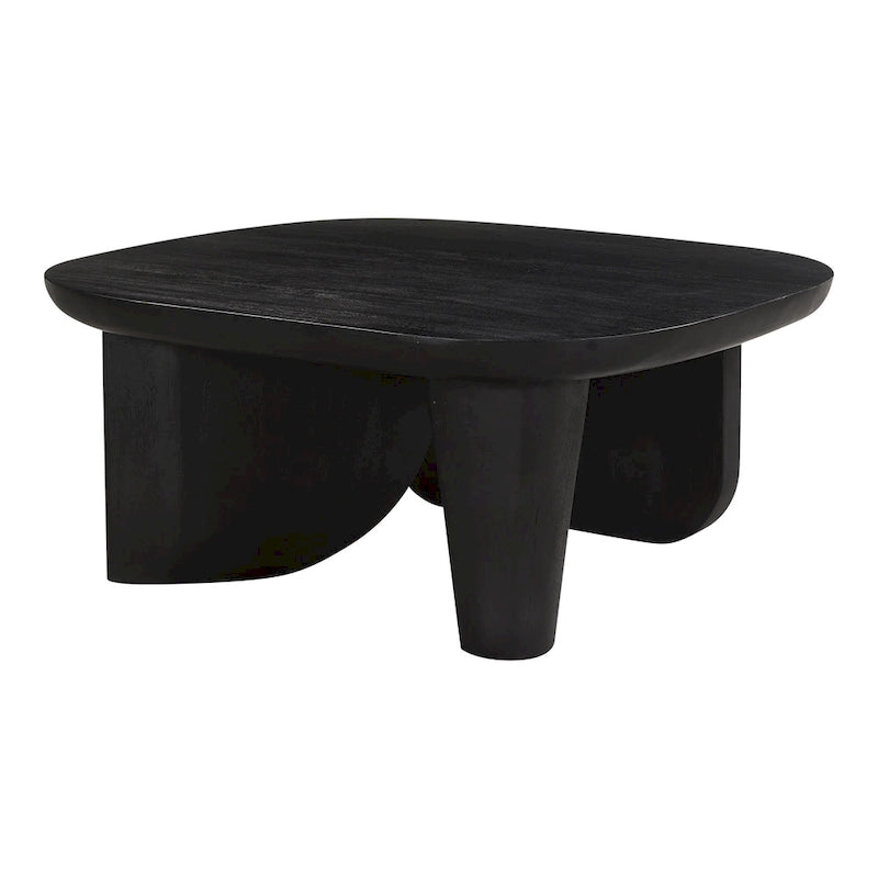 Table basse rustique en acacia massif | Naturel ou noir vieilli | Capacité de 45 kg