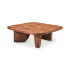 Table basse rustique en acacia massif | Naturel ou noir vieilli | Capacité de 45 kg