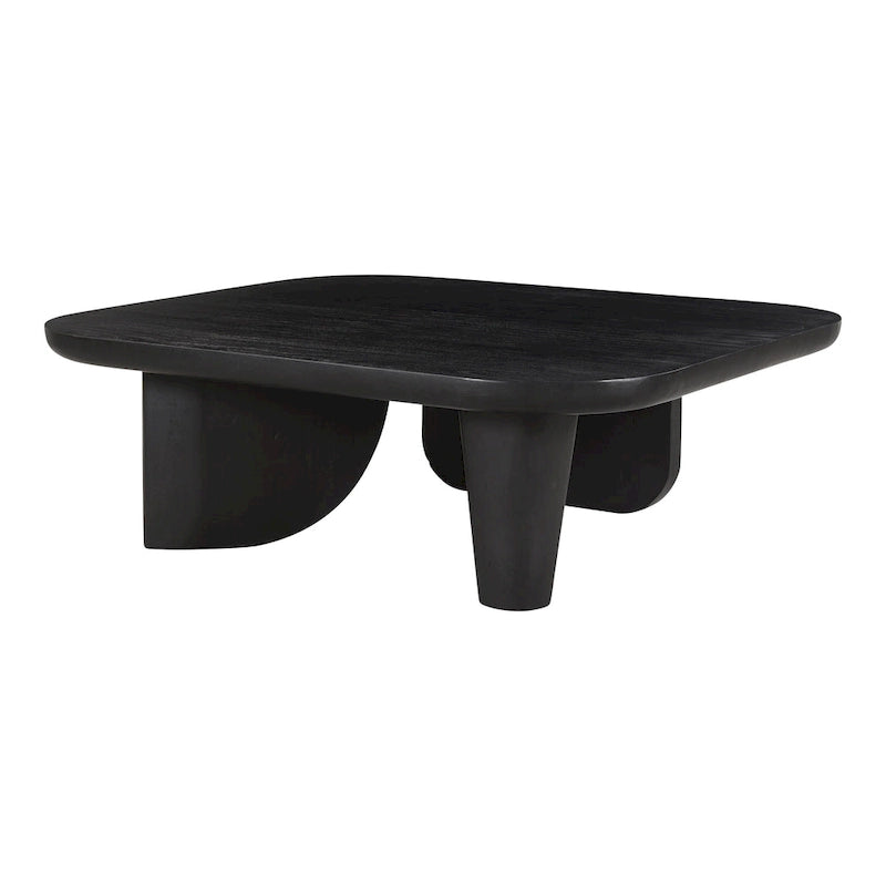 Table basse rustique en acacia massif | Naturel ou noir vieilli | Capacité de 45 kg