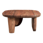 Table basse rustique en acacia massif | Naturel ou noir vieilli | Capacité de 45 kg