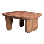 Table basse rustique en acacia massif | Naturel ou noir vieilli | Capacité de 45 kg