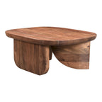 Table basse rustique en acacia massif | Naturel ou noir vieilli | Capacité de 45 kg