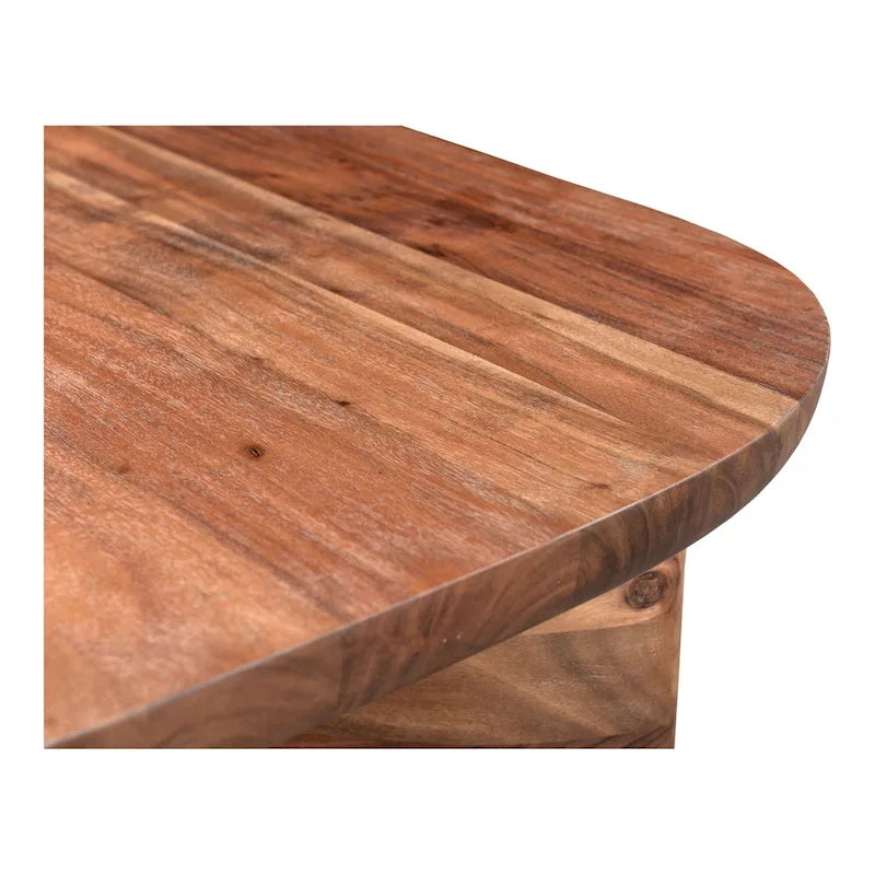 Table basse rustique en acacia massif | Naturel ou noir vieilli | Capacité de 45 kg