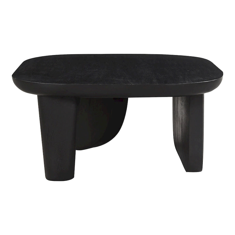 Table basse rustique en acacia massif | Naturel ou noir vieilli | Capacité de 45 kg