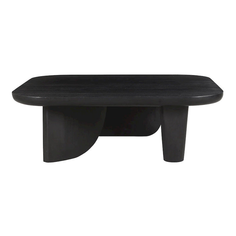 Table basse rustique en acacia massif | Naturel ou noir vieilli | Capacité de 45 kg