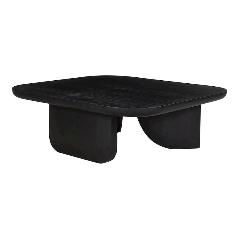Table basse rustique en acacia massif | Naturel ou noir vieilli | Capacité de 45 kg