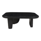 Table basse rustique en acacia massif | Naturel ou noir vieilli | Capacité de 45 kg