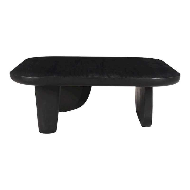 Table basse rustique en acacia massif | Naturel ou noir vieilli | Capacité de 45 kg