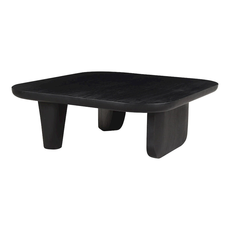 Table basse rustique en acacia massif | Naturel ou noir vieilli | Capacité de 45 kg