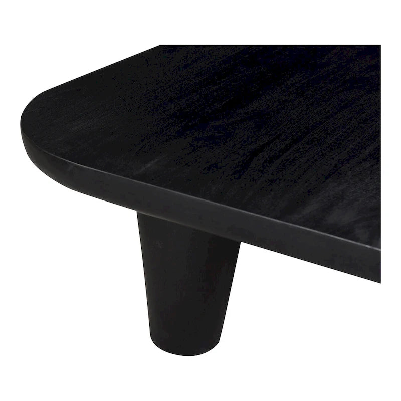 Table basse rustique en acacia massif | Naturel ou noir vieilli | Capacité de 45 kg