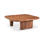 Table basse rustique en acacia massif | Naturel ou noir vieilli | Capacité de 45 kg