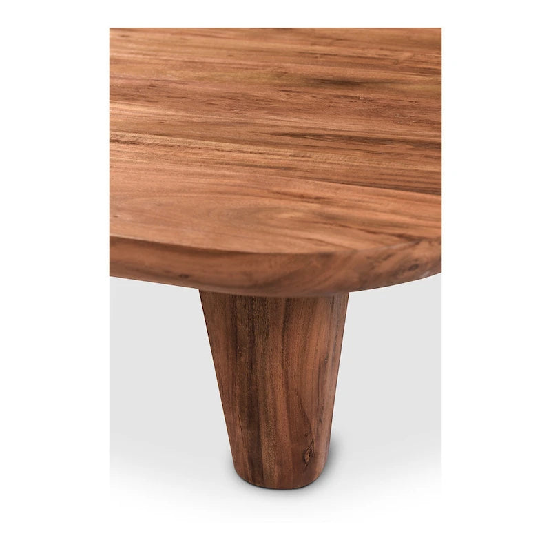 Table basse rustique en acacia massif | Naturel ou noir vieilli | Capacité de 45 kg