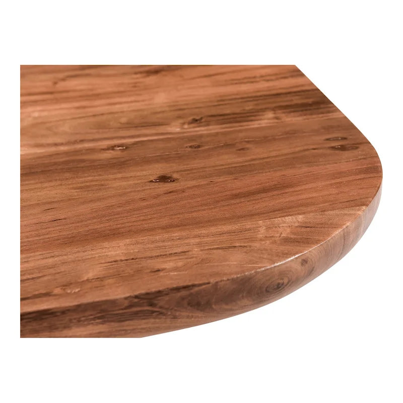 Table basse rustique en acacia massif | Naturel ou noir vieilli | Capacité de 45 kg