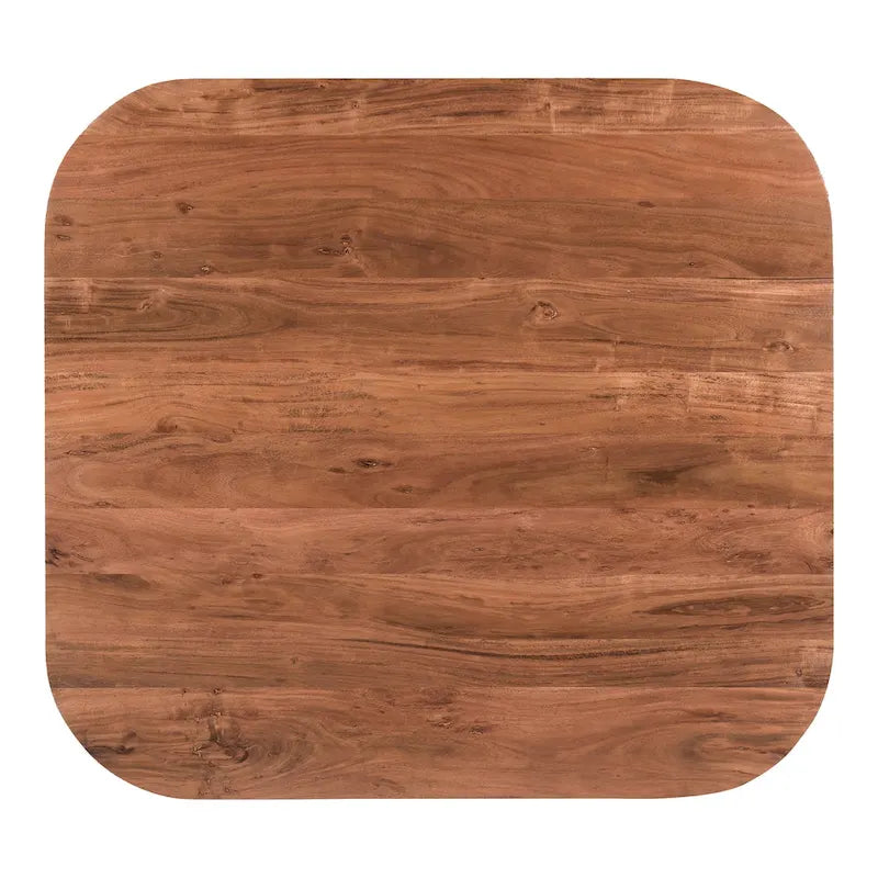 Table basse rustique en acacia massif | Naturel ou noir vieilli | Capacité de 45 kg