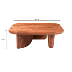 Table basse rustique en acacia massif | Naturel ou noir vieilli | Capacité de 45 kg