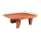 Table basse rustique en acacia massif | Naturel ou noir vieilli | Capacité de 45 kg