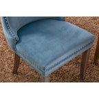 Chaise de salle à manger à dossier cabriolet avec surpiqûres et clous décoratifs
