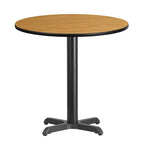 Dessus de table rond stratifié de 30 pouces avec base de 22 x 22 pouces de hauteur - 30 L x 30 P x 31,125 H - 30 L x 30 P x 31,125 H