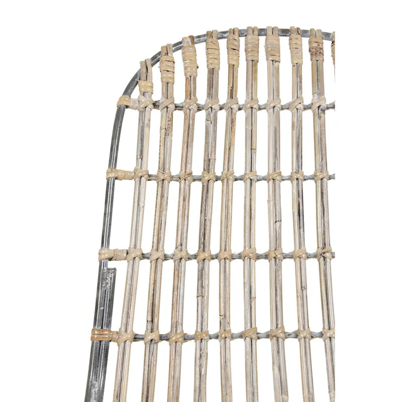 Lot de 2 chaises de salle à manger en rotin | Style bohème du milieu du siècle | Capacité de 113 kg, naturel