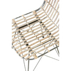 Lot de 2 chaises de salle à manger en rotin | Style bohème du milieu du siècle | Capacité de 113 kg, naturel