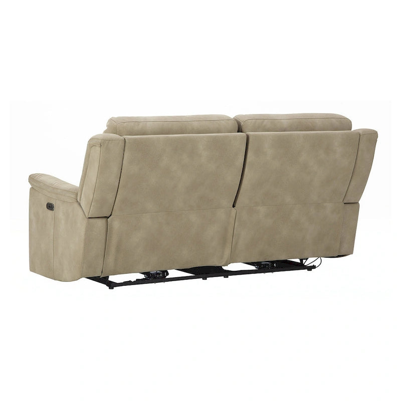 Power Reclining Sofa | Zero-Gravity Positions | Faux Leather, USB Port, Cross-Stitch Detail