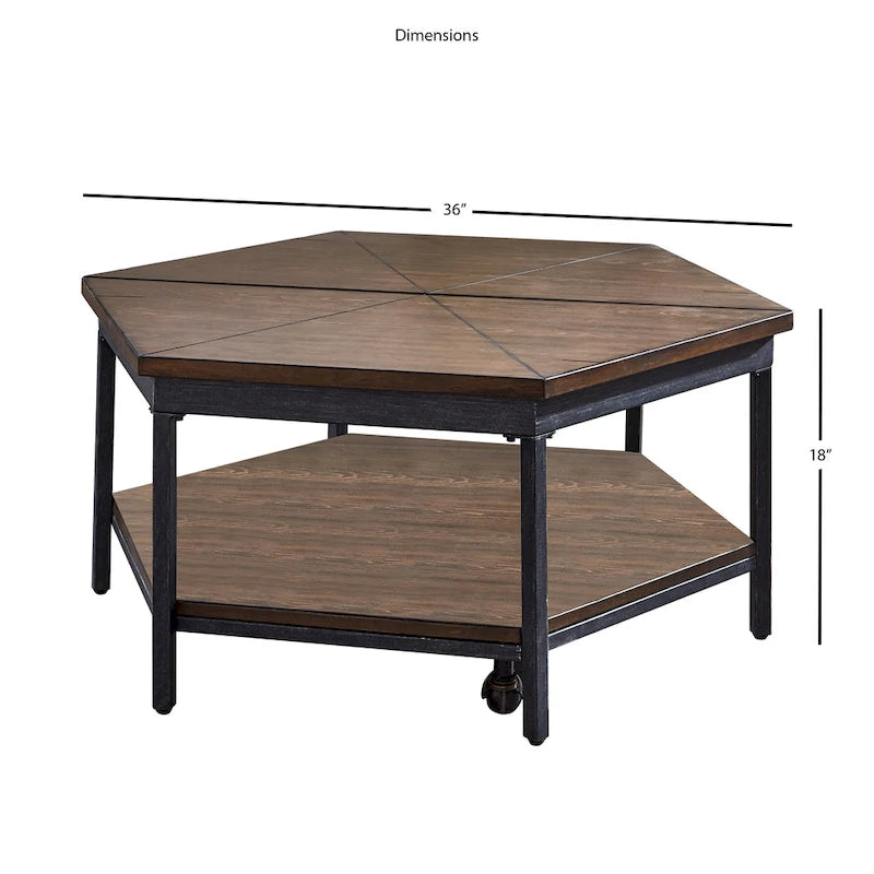 Table basse relevable | Placage frêne finition moka, rangement intégré, salon