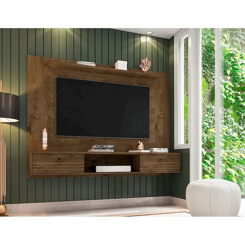Meuble TV mural flottant de 180 cm | Style moderne du milieu du siècle | Convient aux téléviseurs de 65 po