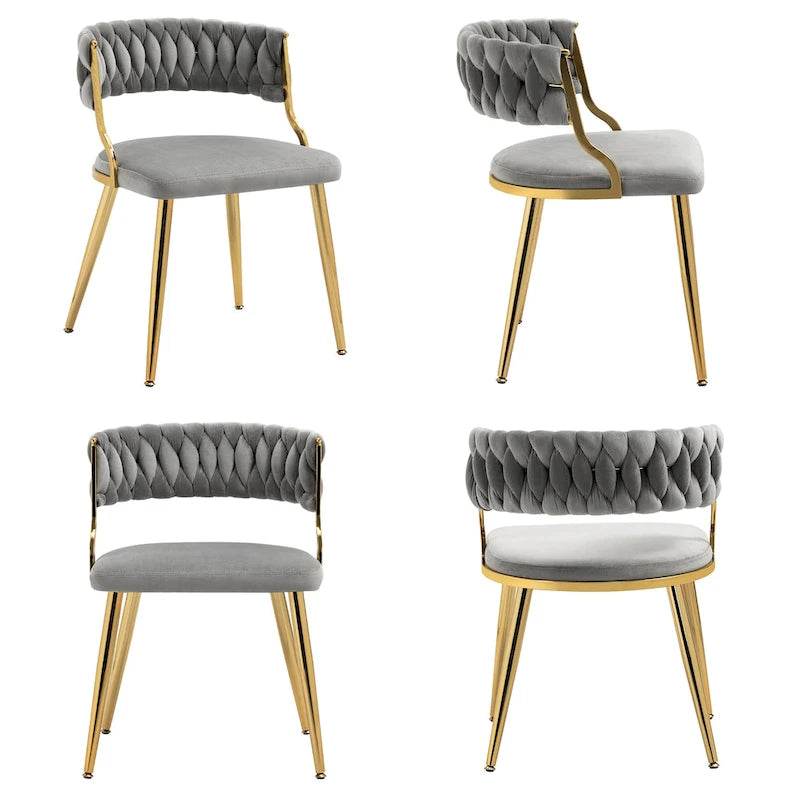 Lot de 4 chaises de salle à manger modernes en velours