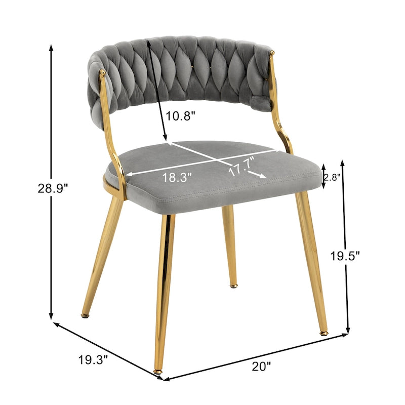 Lot de 4 chaises de salle à manger modernes en velours