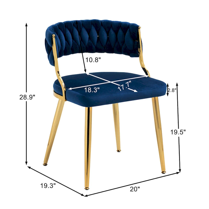 Lot de 4 chaises de salle à manger modernes en velours