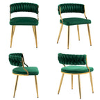 Lot de 4 chaises de salle à manger modernes en velours