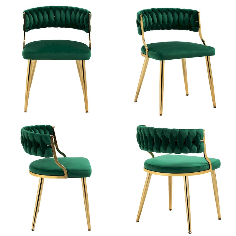 Lot de 4 chaises de salle à manger modernes en velours