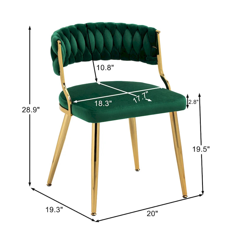 Lot de 4 chaises de salle à manger modernes en velours