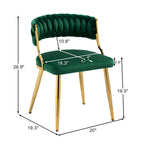 Lot de 4 chaises de salle à manger modernes en velours