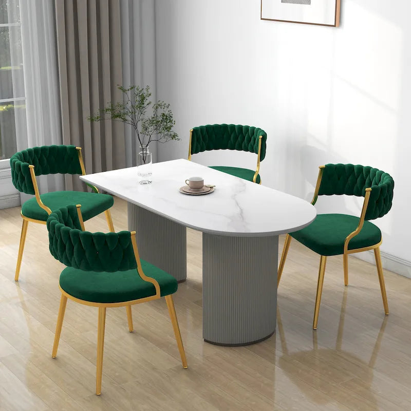 Lot de 4 chaises de salle à manger modernes en velours