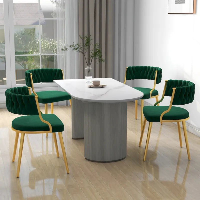 Lot de 4 chaises de salle à manger modernes en velours
