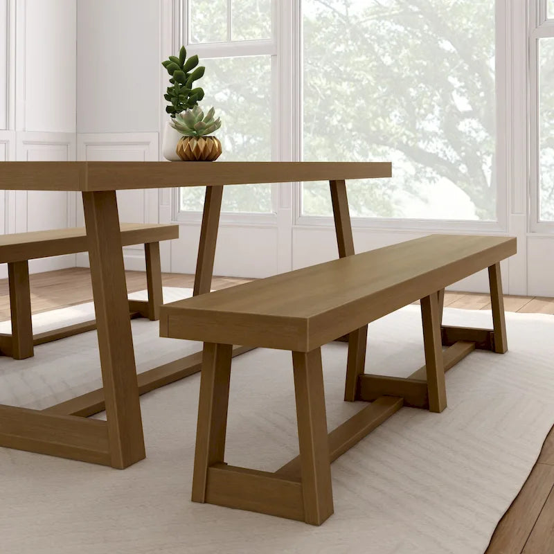 Banc de salle à manger classique en bois massif - 86