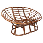 Fauteuil double Papasan avec coussin tapisserie | Base en rotin | 2 places, Eco-garnissage