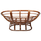 Fauteuil double Papasan avec coussin tapisserie | Base en rotin | 2 places, Eco-garnissage