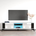 Meuble TV moderne de 160 cm | Façades haute brillance et corps mat | Convient pour TV de 70" | Fabriqué en Europe