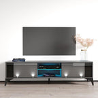 Meuble TV moderne de 160 cm | Façades haute brillance et corps mat | Convient pour TV de 70" | Fabriqué en Europe