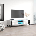 Meuble TV moderne de 160 cm | Façades haute brillance et corps mat | Convient pour TV de 70" | Fabriqué en Europe
