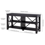 Meuble TV de ferme de 50 po | Accents en métal noir en forme de X | Convient aux téléviseurs de 55 po, capacité supérieure de 75 lb