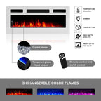 Meuble TV avec cheminée électrique 63" | Convient aux téléviseurs 70" | 3 couleurs de flamme, télécommande