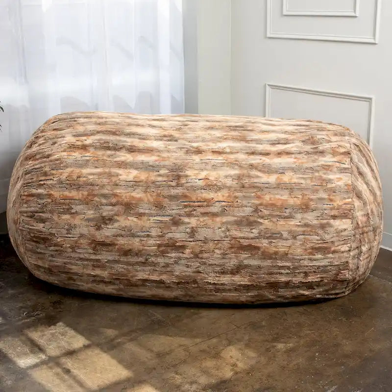 Canapé-poire de 2,1 m en fausse fourrure pour adultes | Remplissage en mousse déchiquetée | Housse lavable en machine