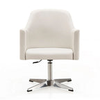 Fauteuil d'appoint pivotant en similicuir à hauteur réglable | Piètement chromé | Capacité de 113 kg