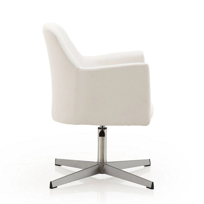Fauteuil d'appoint pivotant en similicuir à hauteur réglable | Piètement chromé | Capacité de 113 kg