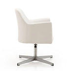 Fauteuil d'appoint pivotant en similicuir à hauteur réglable | Piètement chromé | Capacité de 113 kg