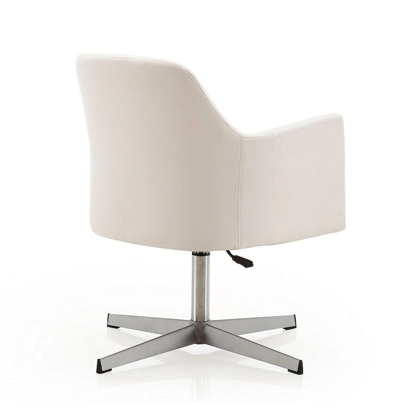 Fauteuil d'appoint pivotant en similicuir à hauteur réglable | Piètement chromé | Capacité de 113 kg