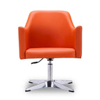 Fauteuil d'appoint pivotant en similicuir à hauteur réglable | Piètement chromé | Capacité de 113 kg